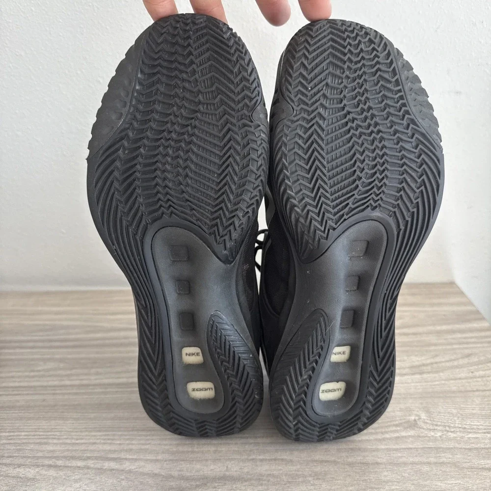 Nike‎ HyperRev 2015 Shoes Mens 10 Black Sneakers Athleisure Gym Yoga Zoom Mesh